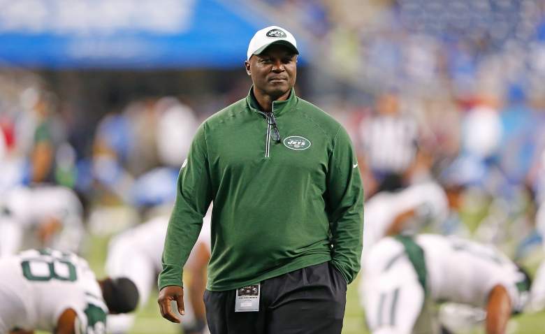 DETROIT, MI - AUGUST 13: New York Jets head football coach Todd Bowles watches the warms ups prior to the start of the preseason game against the Detroit Lions on August 13, 2015 at Ford Field Detroit, Michigan. (Photo by Leon Halip/Getty Images)