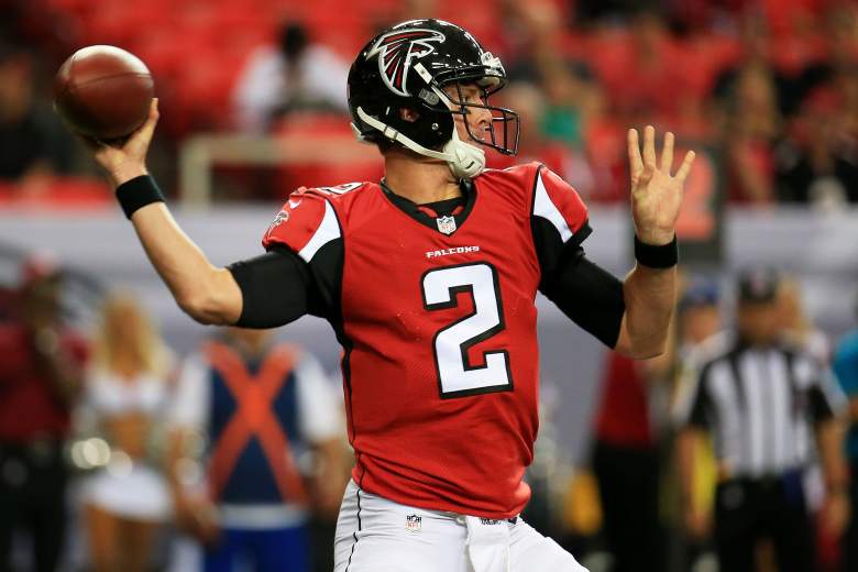 ATLANTA, GA - AUGUST 14: Matt Ryan #2 of the Atlanta Falcons drops back to pass in the first half of a preseason game against the Tennessee Titans at the Georgia Dome on August 14, 2015 in Atlanta, Georgia. (Photo by Daniel Shirey/Getty Images)