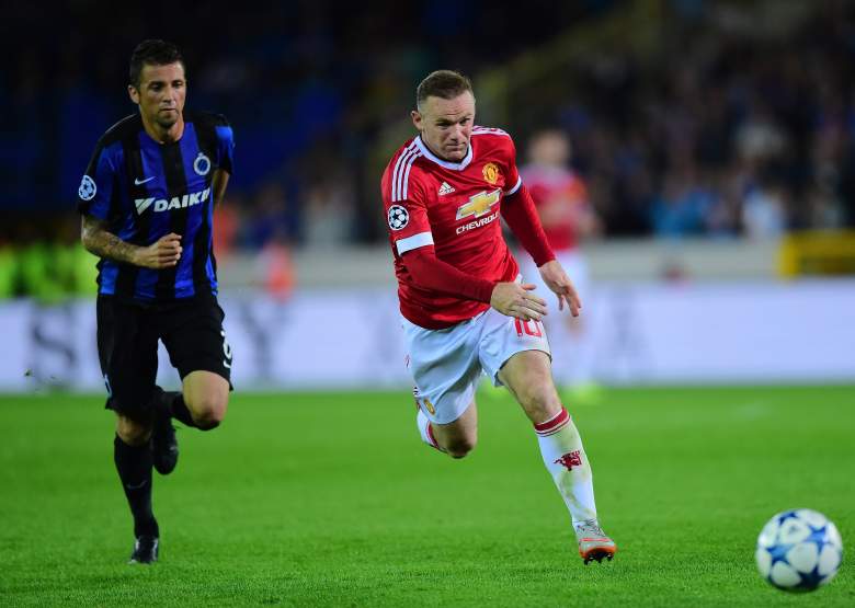 Manchester United's Wayne Rooney (R) fired a hat trick against Club Brugge in midweek. Getty)