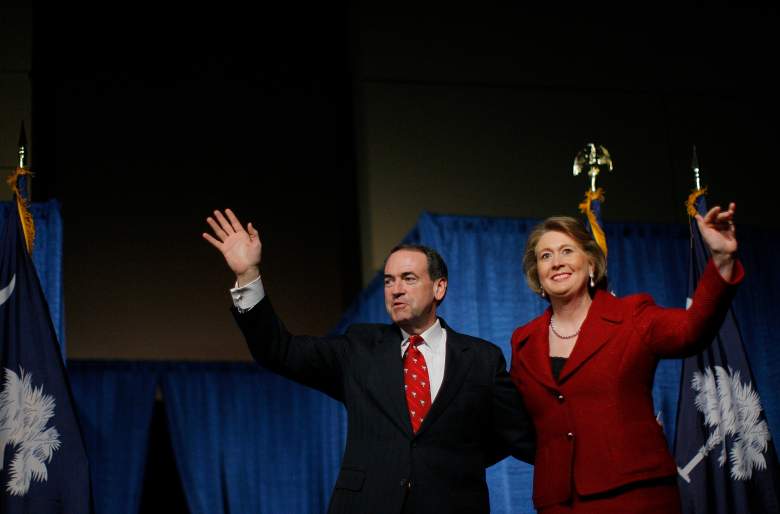COLUMBIA, SC - JANUARY 19:  Republican presidential hopeful and former Arkansas Gov. Mike Huckabee and his wife Janet arrive at a post-primary campaign rally at Columbia Metropolitan Convention Center January 19, 2008 in Columbia, South Carolina. Sen. John McCain (R-AZ) was the winner of the South Carolina Republican primary, followed by Huckabee with former Massachusetts Gov. Mitt Romney placing fourth. The Republican party also held its Nevada caucus where Romney won while Rep. Ron Paul (R-TX) placed second, leaving McCain in third and Huckabee in fourth place.  (Photo by Eric Thayer/Getty Images)