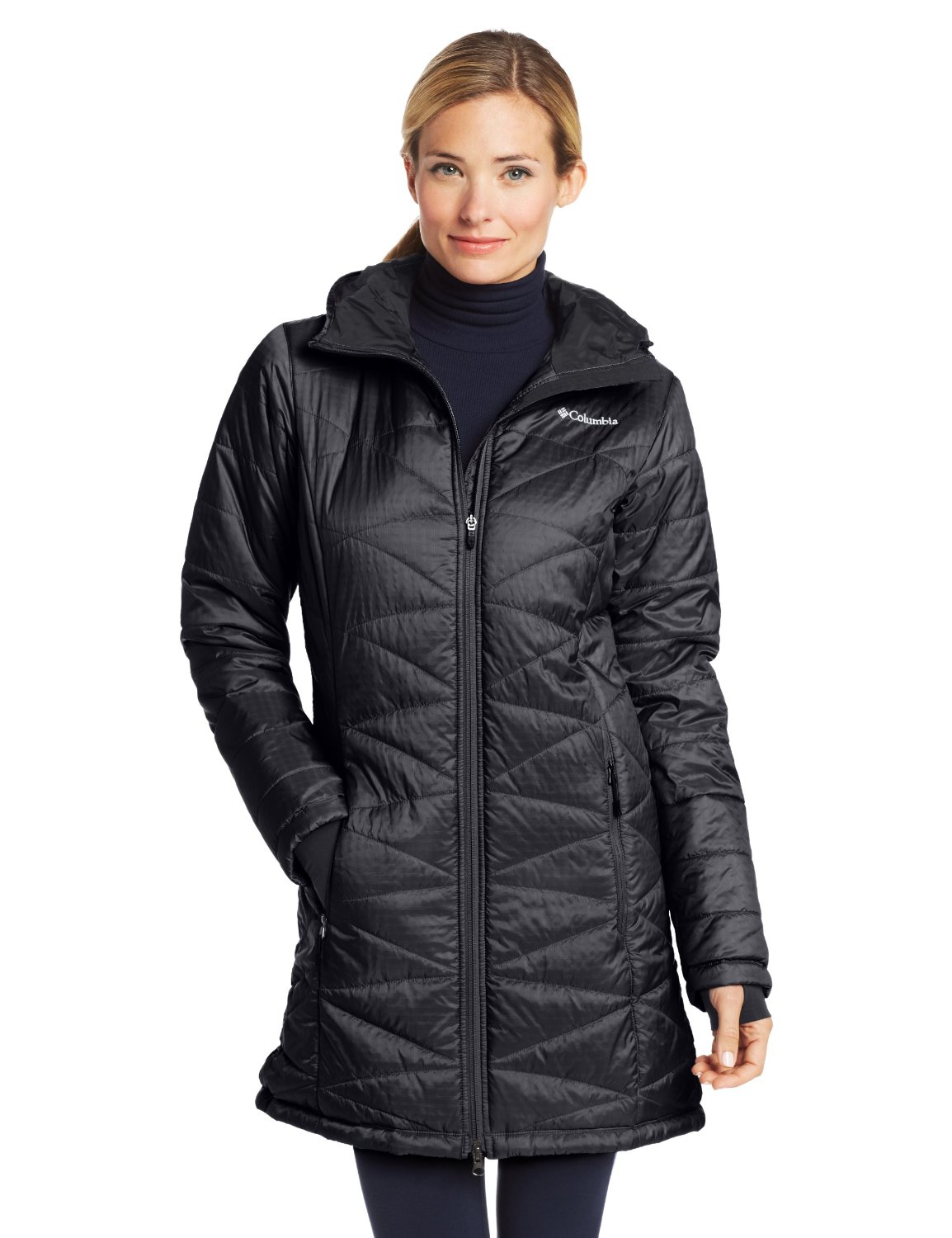 Amordaily Womens Black Long Down Jacket Thick Winter Coat Warm Parkas