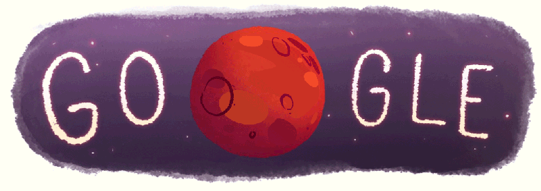 Mars Google Doodle, #WaterOnMars #GoogleDoodle