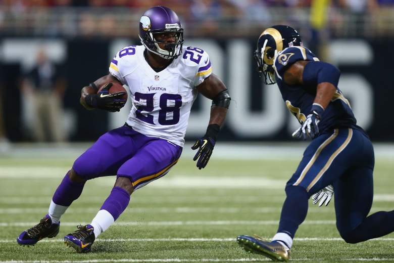 Vikings running back Adrian Peterson is back after missing nearly all of 2014. (Getty)