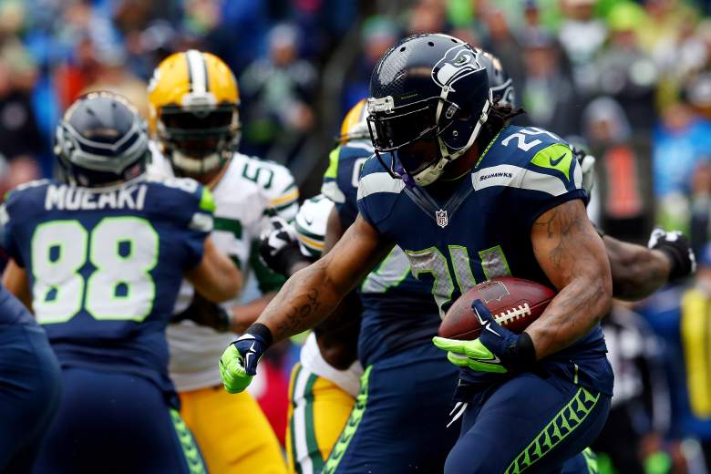 Marshawn Lynch was held in check by the Rams last week. Getty)