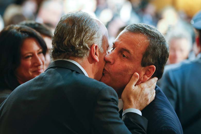 Christie and his brother embracing. (Getty)