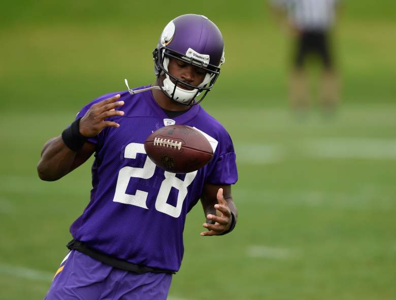 Adrian Peterson participated in OTA's after his suspension was overturned. (Getty)