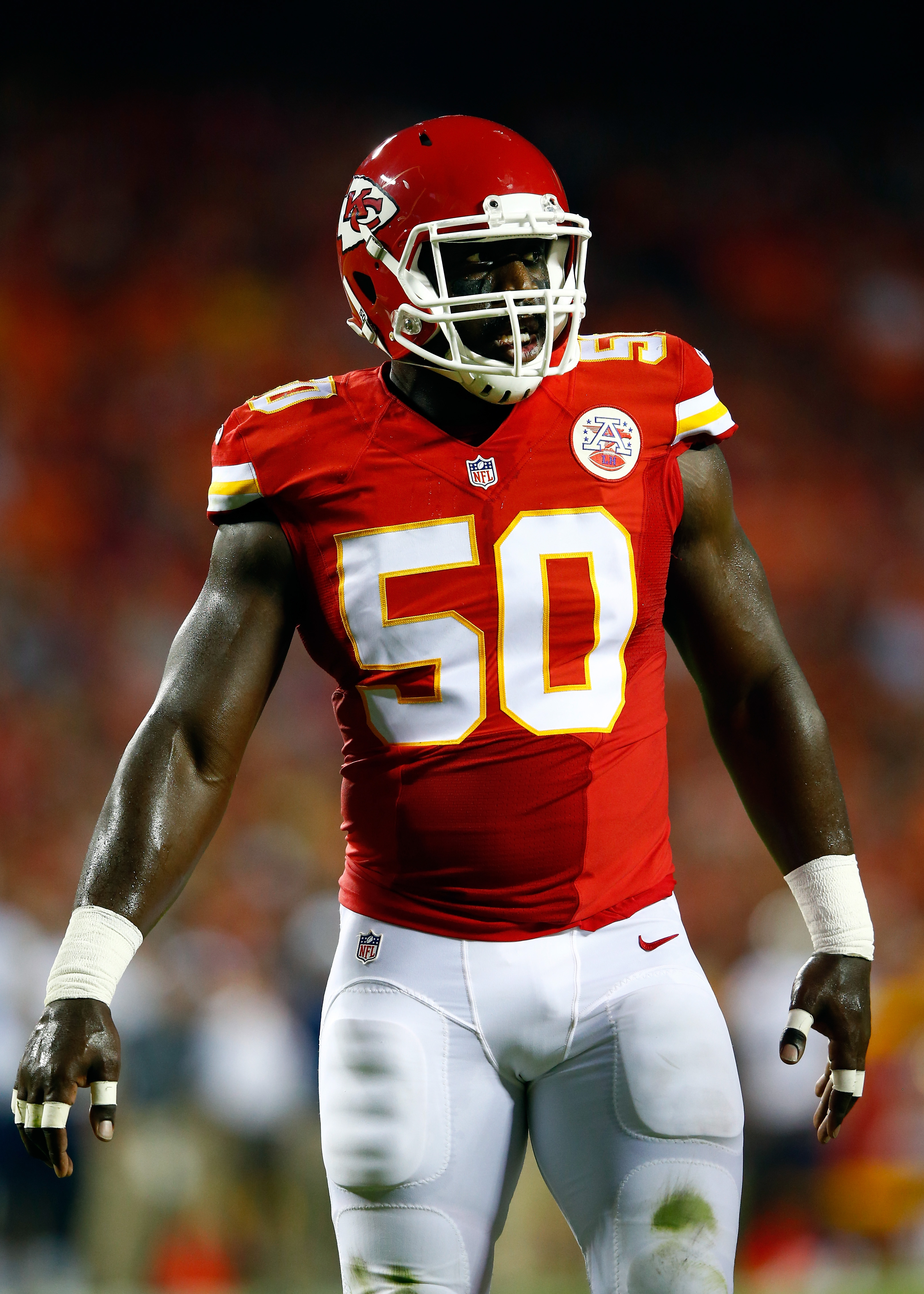 Justin Houston will show why he deserved a $100 million contract this summer (Getty).