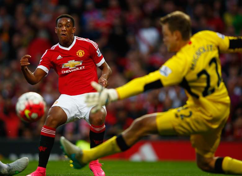 Anthony Martial scored on his debut against Liverpool. (Getty)