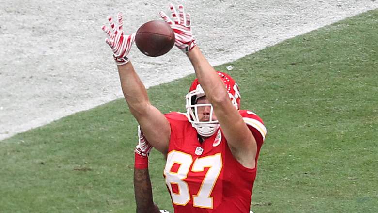 Chiefs tight end Travis Kelce found the endzone in Week 1. (Getty)