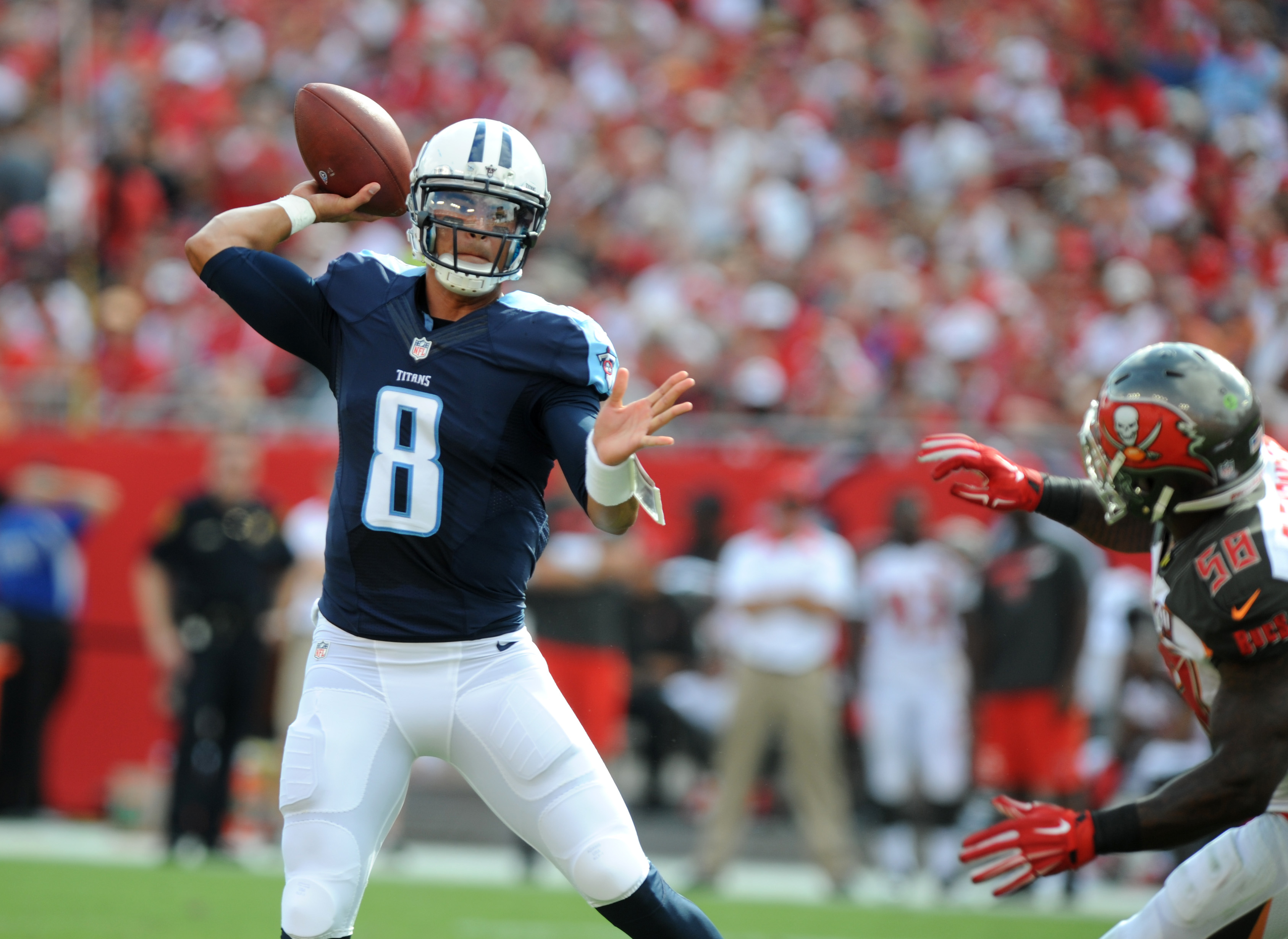 Marcus Mariota has had an historic opening day in the NFL (Getty).