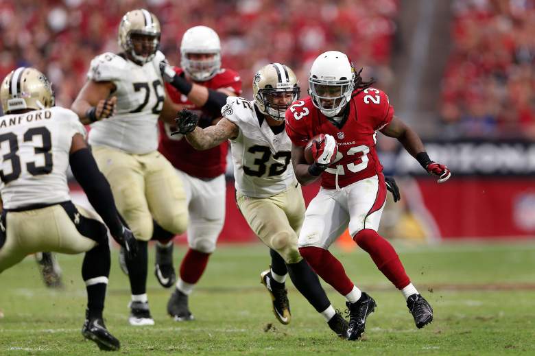 Chris Johnson was held to 37 yards on 10 carries in his Cardinals debut. Getty)