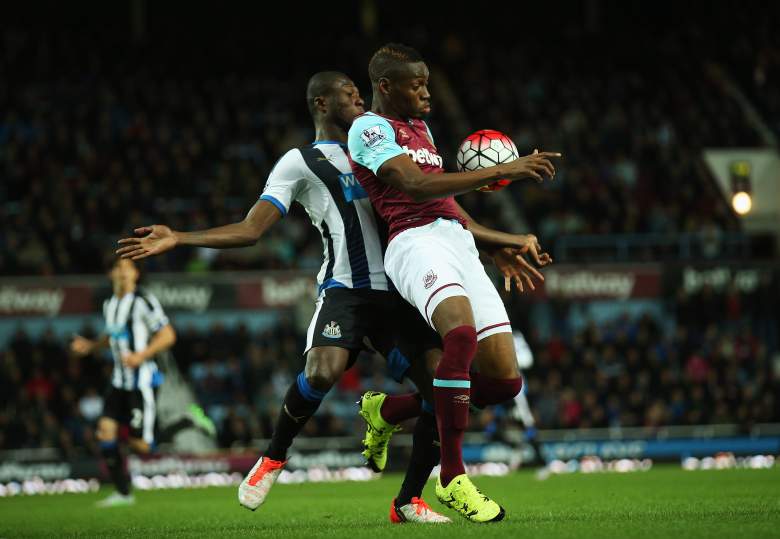 Diafra Sakho R) signed for West Ham in August, 2014 and has 11 Premier League goals since. Getty)