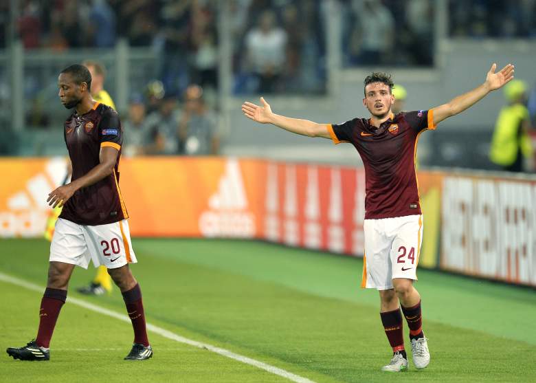 Alessandro Florenzi (R) stunned the home Roma crowd with a wonderstrike. (Getty)