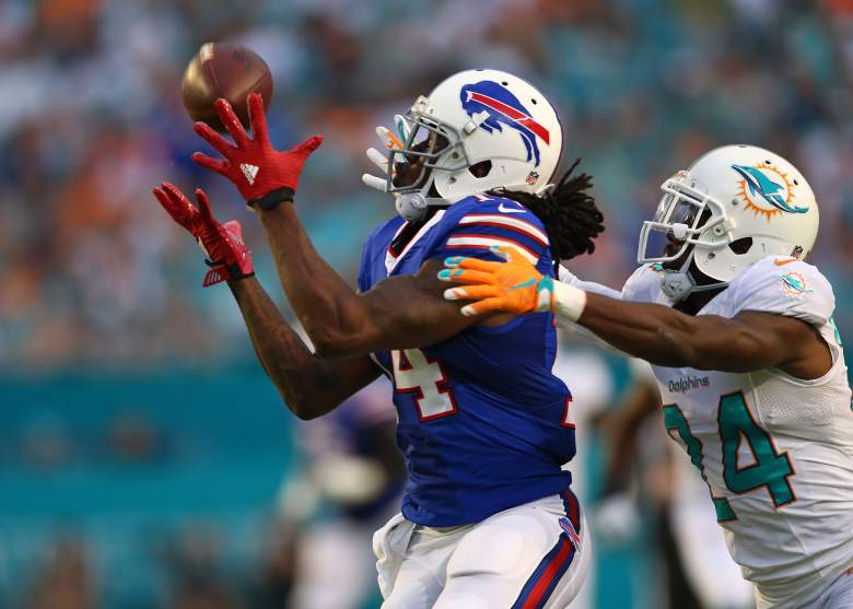 Bills receiver Sammy Watkins left the game against the Dolphins early, but Buffalo still dropped 41 on Miami. getty)
