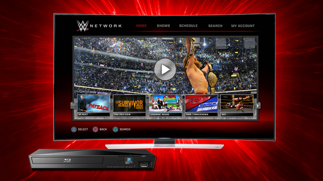 wwe streams on sony blu ray