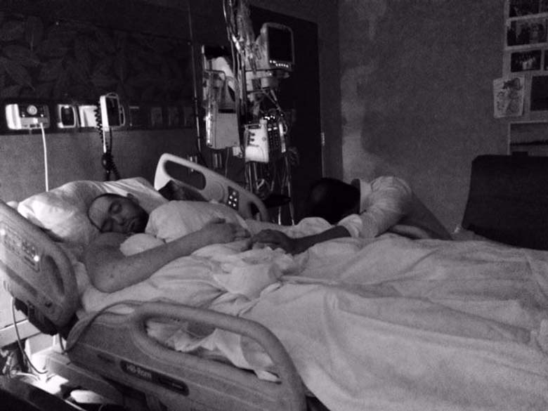 Brandon Lepow pictured on October 10 in the final days of his fight against leukemia. (Facebook)
