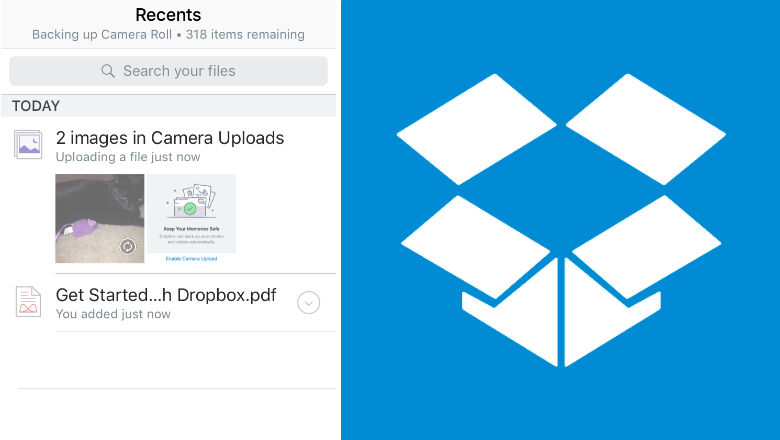how to use dropbox to store photos