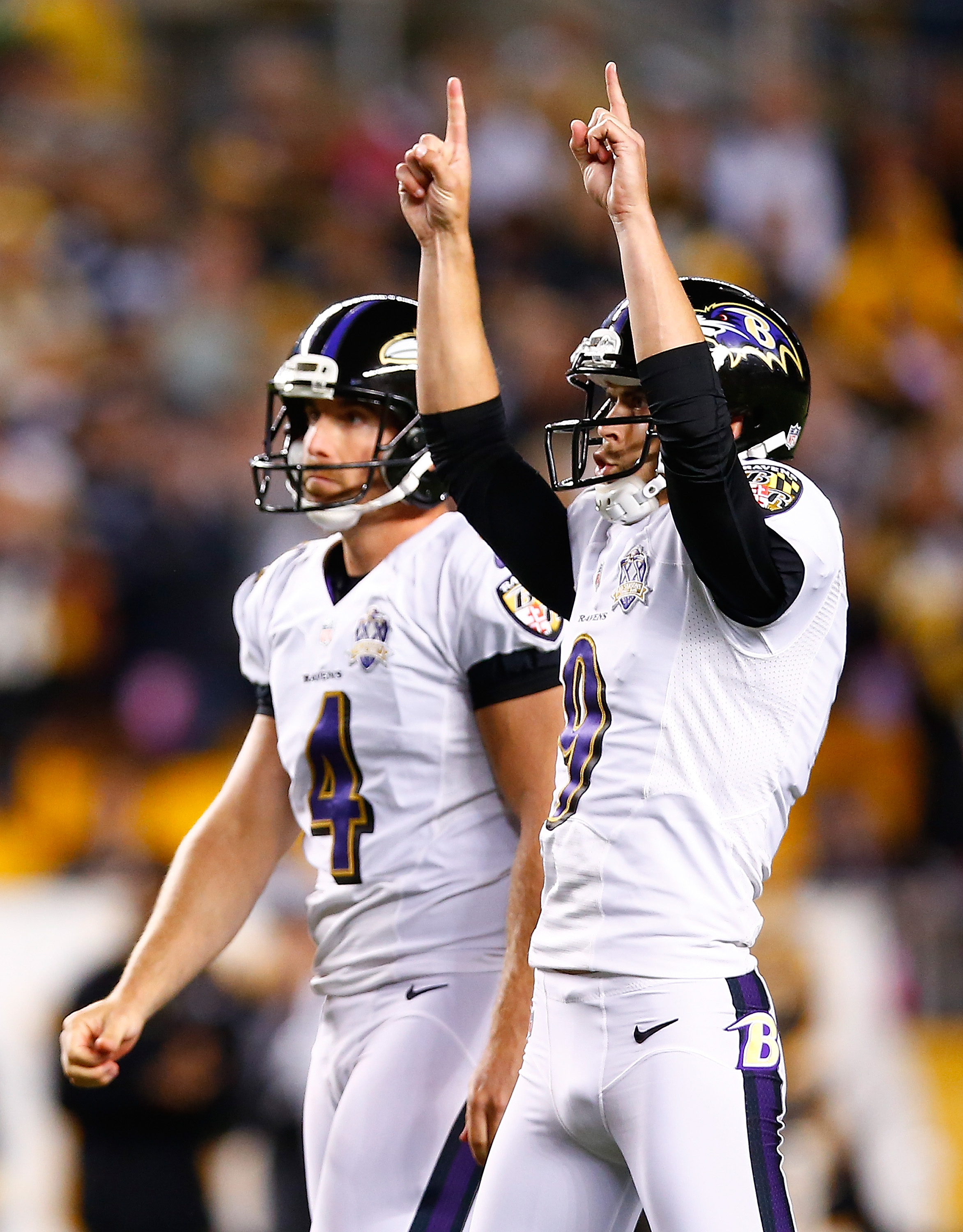 Justin Tucker booted two huge field goals late to give Baltimore the edge over Pittsburgh (Getty)
