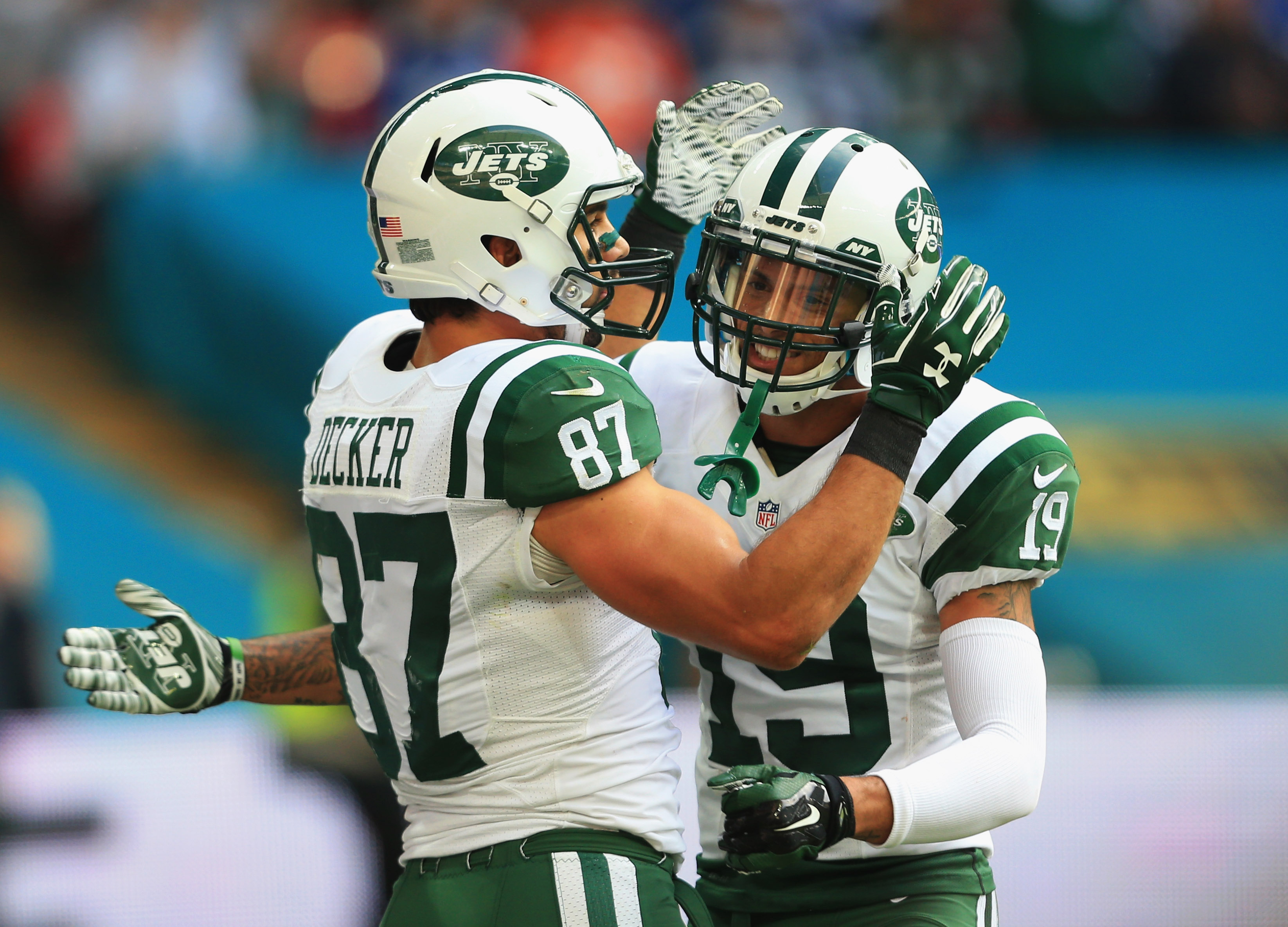 Eric Decker has had a solid first half despite playing with a knee injury. (Getty)