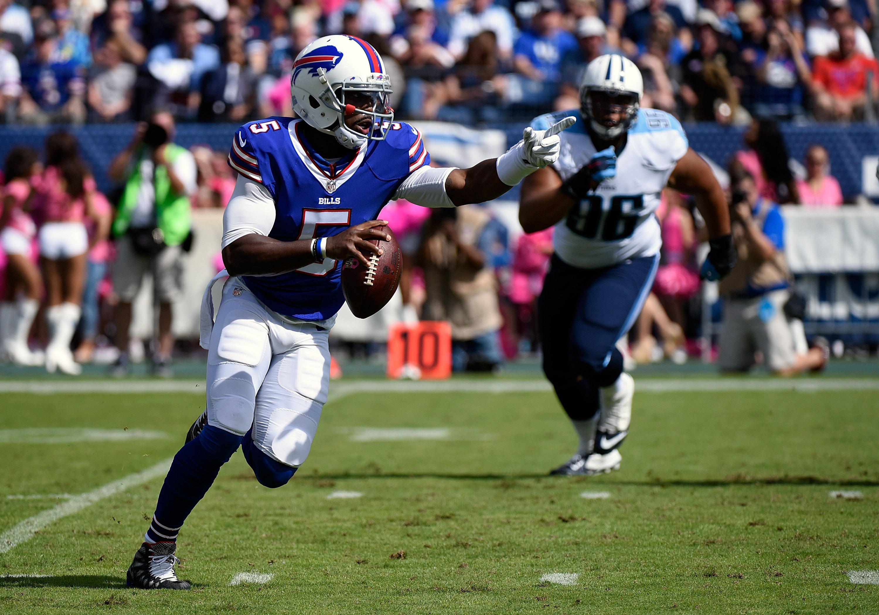 Tyrod Taylor was huge for his team today. (Getty)