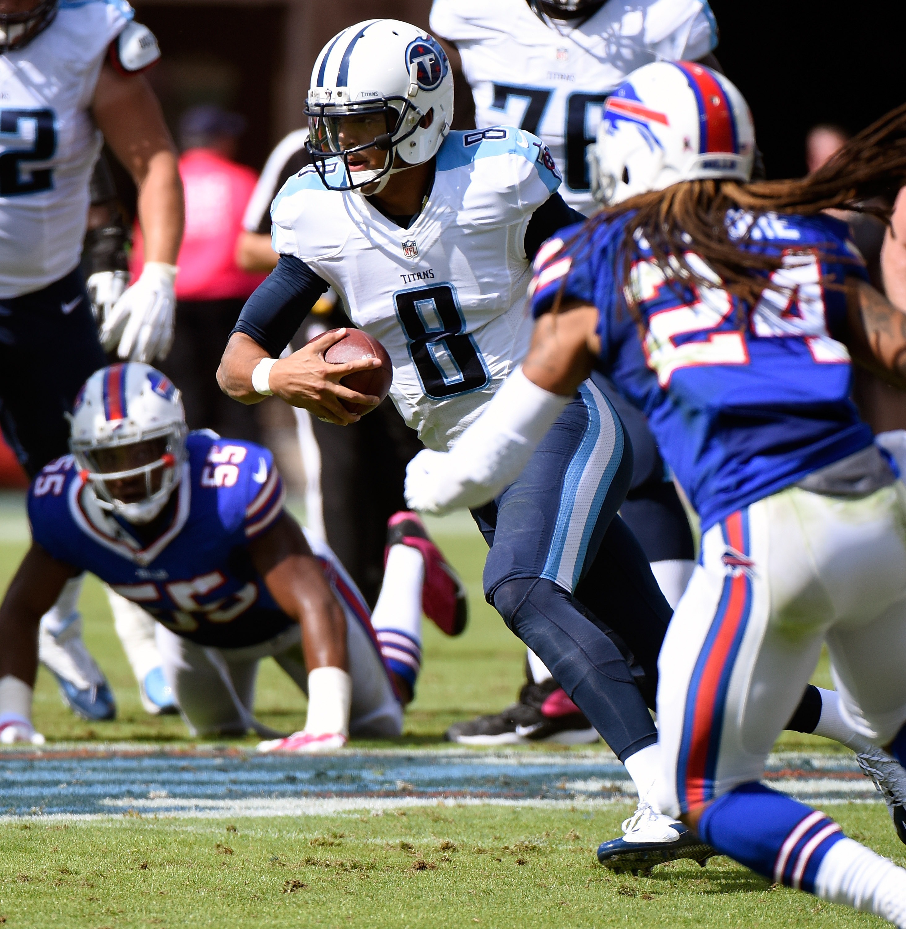Marcus Mariota was good, but couldn't get a score when it mattered most. (Getty)