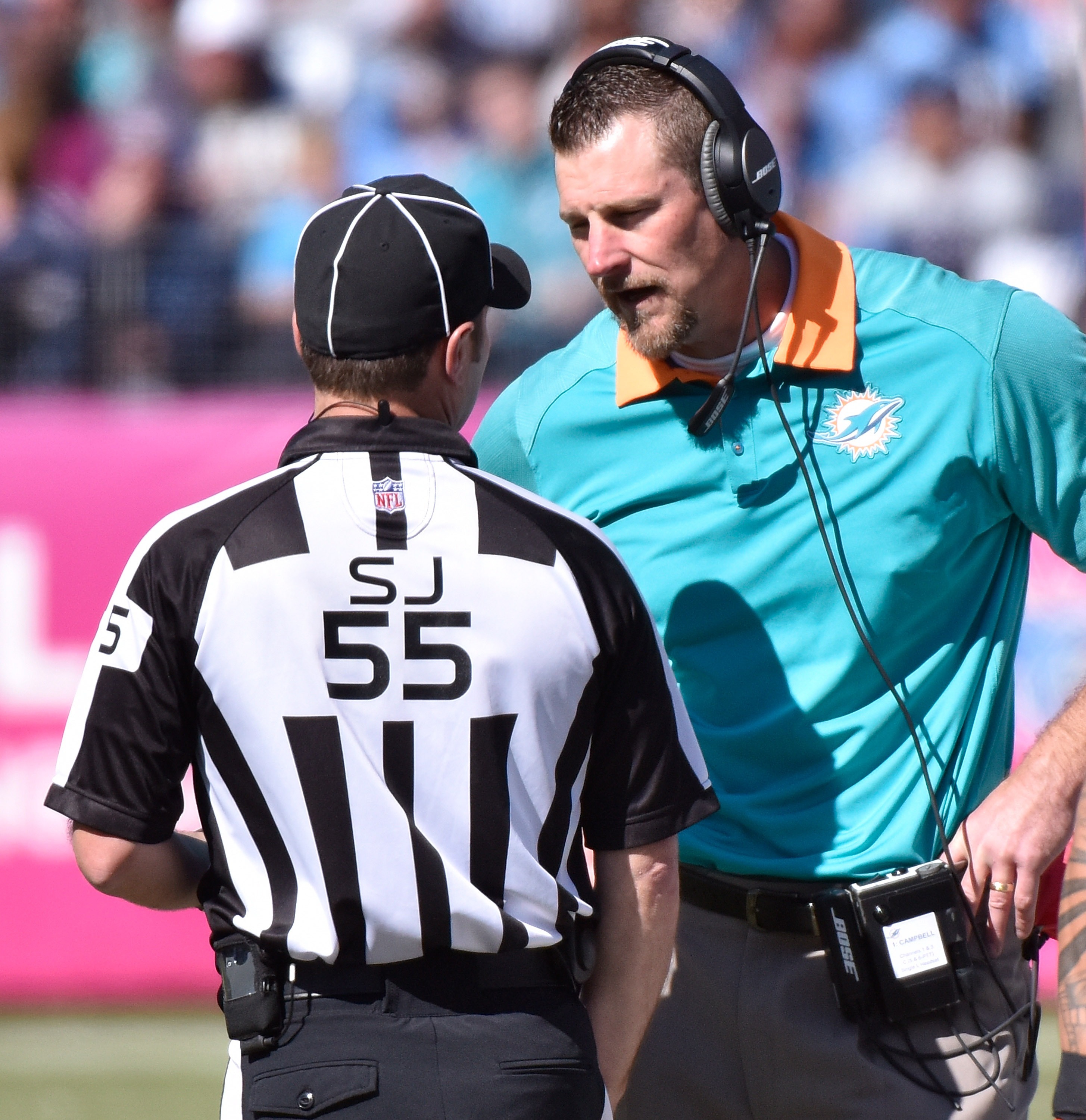 Dan Campbell had the Dolphins ready to play against the Titans. (Getty) 