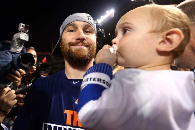 Daniel Murphy, with son Noah, left the Mets in 2014 and missed two games to see his son's birth. (Getty)