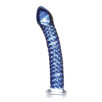 Blue swirl glass sex toy