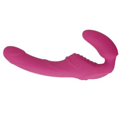Pink strapless strap on toy