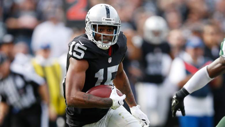 Raiders receiver Michael Crabtree has touchdowns in consecutive games. (Getty)