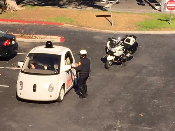 Google self driving car pulled over