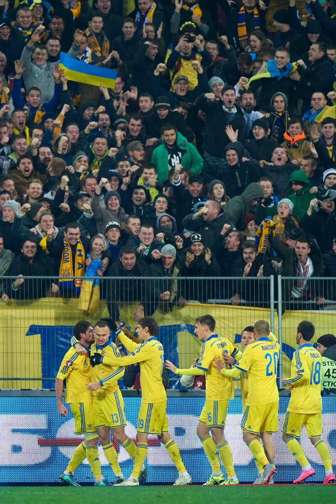 Yevhen Seleznyov scored the second goal for Ukraine in their 2-0 win over Slovenia on November 14, 2015, giving them the leg up on the Slovenians in the two legged tie. Getty
