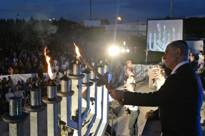 Hanukkah candle lighting