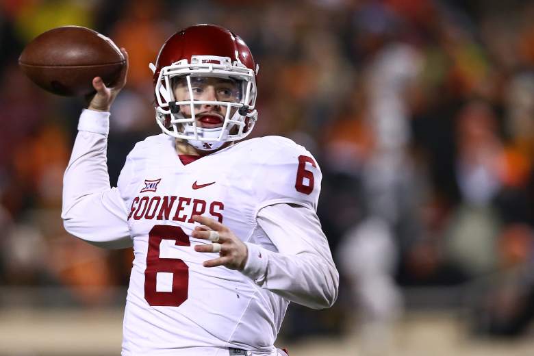 Baker Mayfield, Oklahoma quarterback, FanDuel, college football lineup, optimal, dfs, new year's eve, college football playoff, picks, plays, best, top, advice