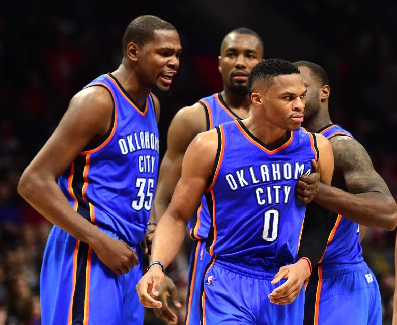 Kevin Durant and Russell Westbrook and Serge Ibaka, Oklahoma City Thunder, NBA power rankings, NBA Christmas games, schedule, standings, top ten, records