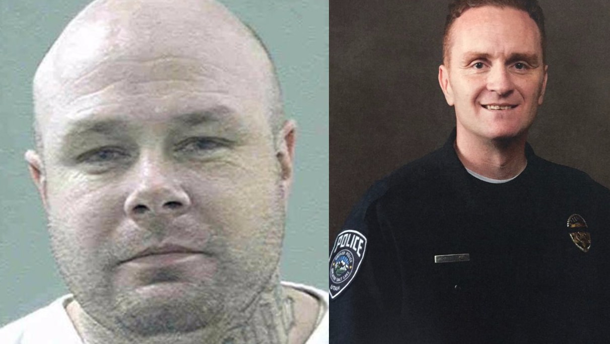 Cory Henderson, left, is accused of shooting Utah police officer Doug Barney.