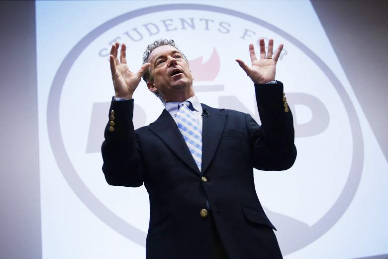Rand Paul, here at a 2015 rally, may have benefited from boycotting Thursday's undercard debate. (Getty)