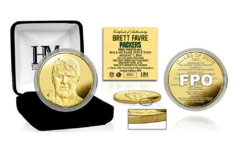 Brett Favre Green Bay Packers Highland Mint 13 x 16 Bronze Coin Photo Mint