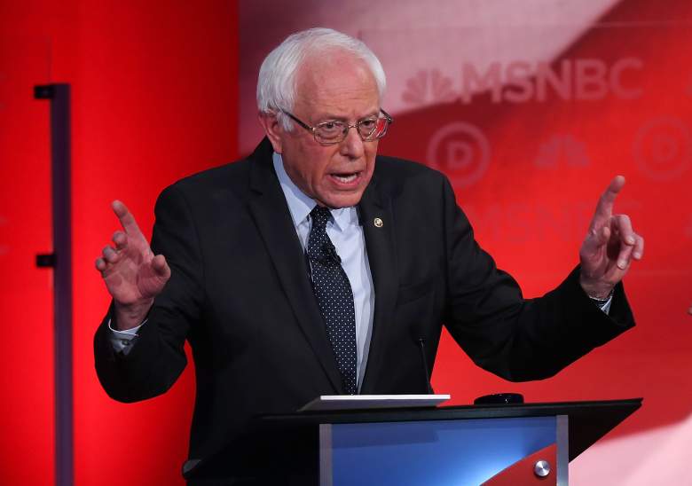 Bernie Sanders at the New Hampshire debate. (Getty)