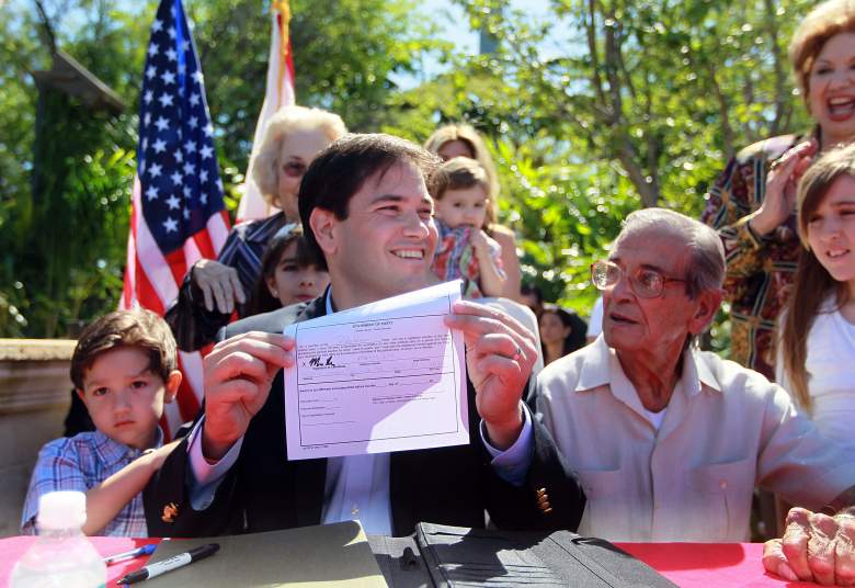 Marco Rubio pictured with his father, Mario. (Getty)