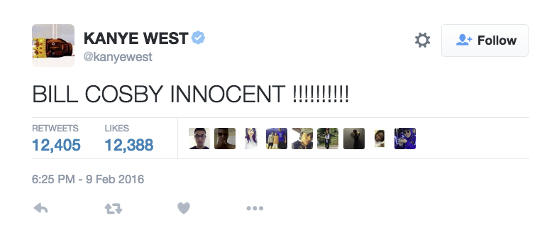 kanye west bill cosby tweet screengrab