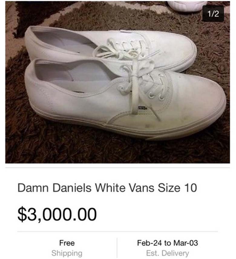Damn Daniel White Vans Ebay