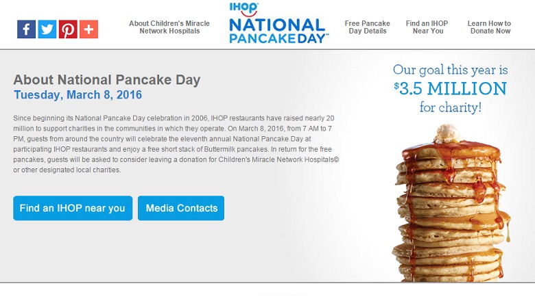 National IHOP Pancake Day 2016, National IHOP Free Pancake Day 2016, IHOP Menus, IHOP Near Me, IHOP Hours, IHOP Free Pancake Day Hours