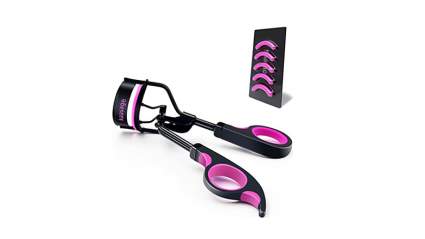black and hot pink Kaasage eyelash curler
