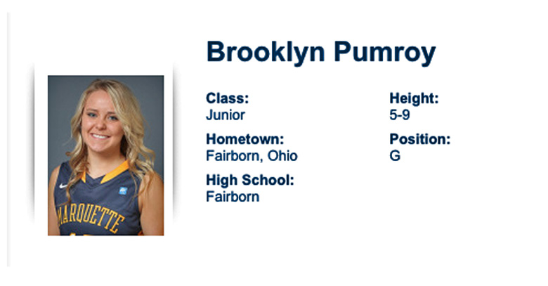 Brooke Pumroy Marquette, Brooke Pumroy bio
