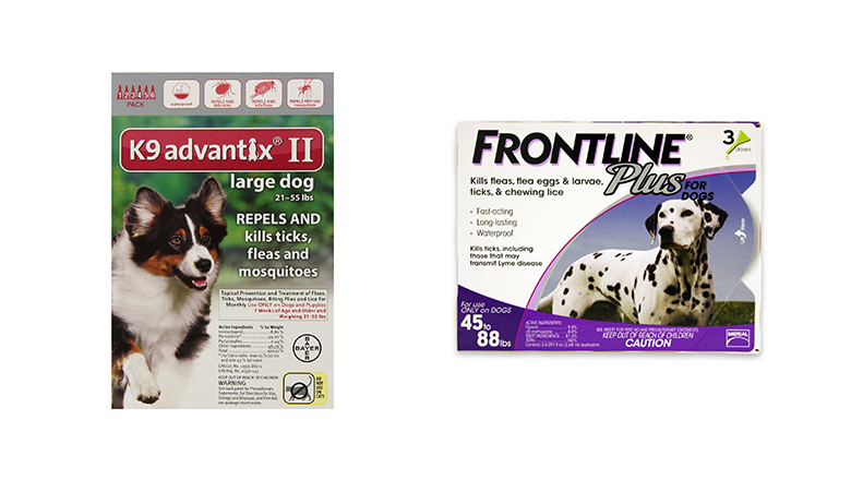 Image of frontline and advantix packages