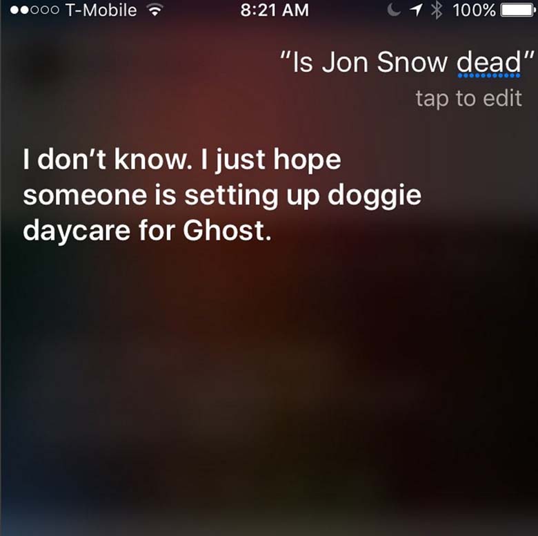 game of thrones siri, game of thrones siri jokes, game of thrones siri questions