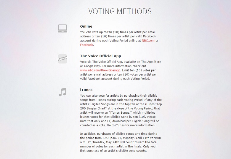 The Voice Voting 2016 How to Vote Online & Use App Season 10