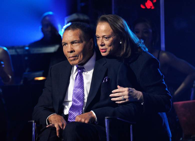 LAS VEGAS, NV - FEBRUARY 18:  (EXCLUSIVE COVERAGE)  Boxing legend Muhammad Ali (L) and wife Lonnie Ali appear onstage during the Keep Memory Alive foundation's "Power of Love Gala" celebrating Muhammad Ali's 70th birthday at the MGM Grand Garden Arena February 18, 2012 in Las Vegas, Nevada. The event benefits the Cleveland Clinic Lou Ruvo Center for Brain Health and the Muhammad Ali Center.  (Photo by Ethan Miller/Getty Images for Keep Memory Alive)