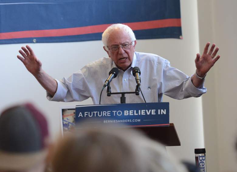 US Democratic presidential candidate Bernie Sanders speaks at the start of his Get-Out-the-Vote effort at Sanders' campaign headquarters in Hollywood, California, on June 4, 2016. Democrats in six states vote June 7, including California and New Jersey. / AFP / CHRIS DELMAS (Photo credit should read CHRIS DELMAS/AFP/Getty Images)